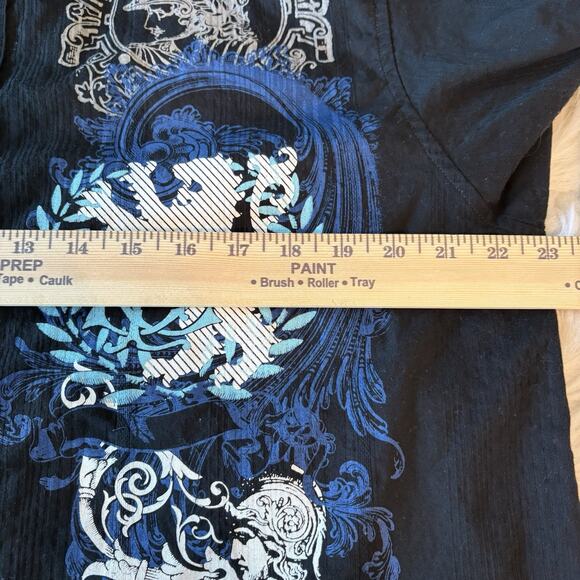 Vintage Eighty Eight Button Long‎ Sleeve Shirt Griffin Grunge Goth Y2K Mens XL - Picture 7 of 9